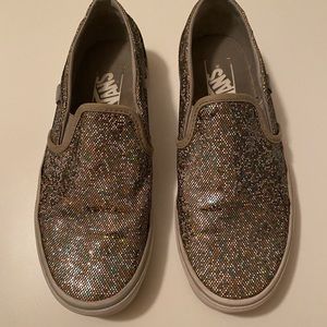 Vans Rainbow Sparkle Glitter Sequin Slip-ons RARE